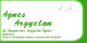 agnes argyelan business card