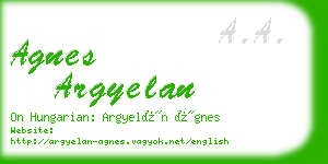 agnes argyelan business card